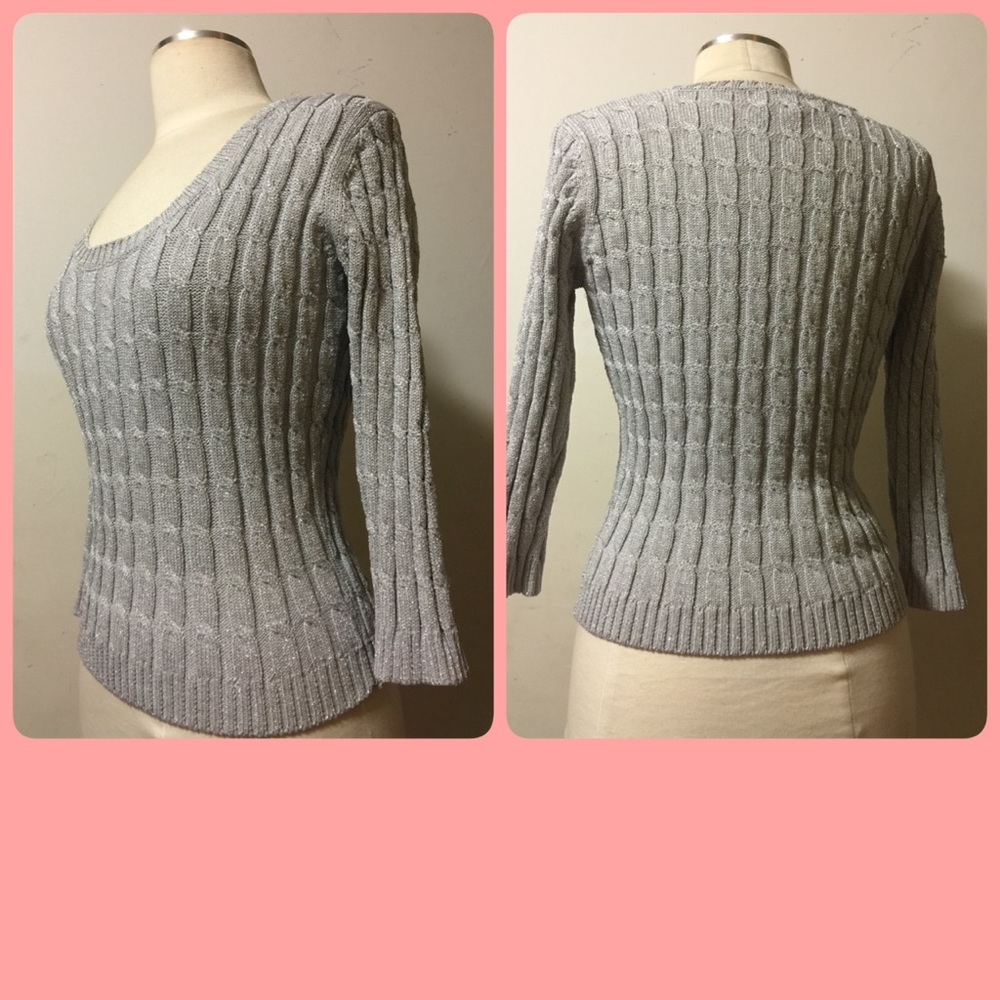 Silver Sweater Gently Worn Size Medium